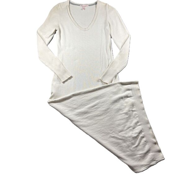 Victoria's Secret Maxi Sweater Dress Kiss of Cashmere Sexy Ivory Medium F188 - Picture 1 of 9